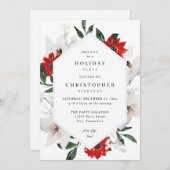 Kerst- en feestdag met rood en wit of feestdag kaart (Voorkant / Achterkant)