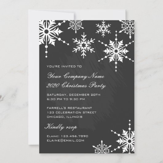 Kerst- en feestdag van zwarte en witte sneeuwvlokk kaart (Voorkant)
