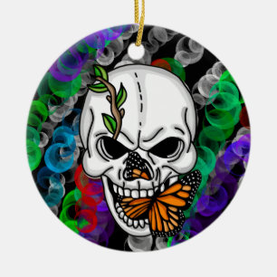 Kerst en halloween met makreel en vorst keramisch ornament