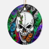 Kerst en halloween met makreel en vorst keramisch ornament (Links)