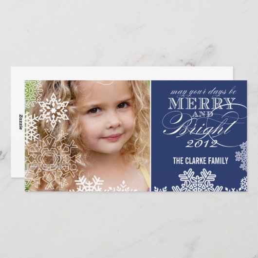 KERST- EN HELDER FOTO KAART | DONKERBLAUW (Voorkant / Achterkant)