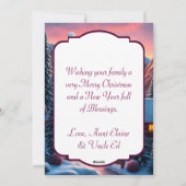 Kerst en kerk in de bergen feestdagenkaart (Achterkant)