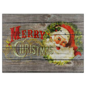kerst en kerstman op Rustic oud hout Snijplank (Voorkant)