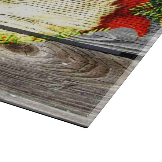 kerst en kerstman op Rustic oud hout Snijplank (Hoek)