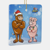 Kerst- en moo-oranjeans keramisch ornament (Rechts)