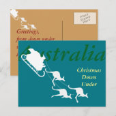 Kerst en Nieuwjaar Australië grafisch briefkaart. Feestdagenkaart (Voorkant / Achterkant)