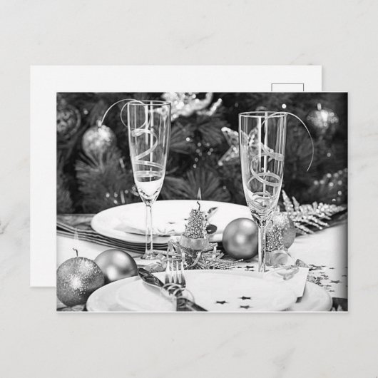 ***KERST EN NIEUWJAAR**** BRIEFKAART/UITNODIGING UITNODIGING BRIEFKAART (Voorkant / Achterkant)