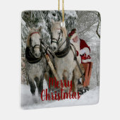 Kerst en paarden keramisch ornament (Rechts)