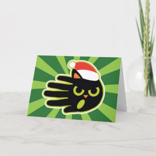Kerst en Vakantie Kat Santa melk en koekjes Feestdagen Kaart