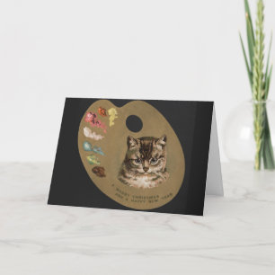 kerst en vrolijk nieuwjaar kat feestdagen kaart