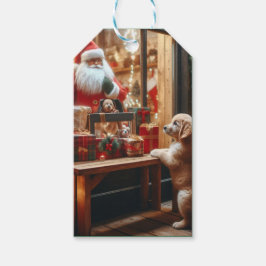 Kerst en wensen cadeaulabel
