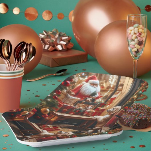 Kerst en wensen papieren bordje (Multi)