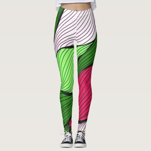 Kerst en winter gebreid patroon leggings (Voorkant)