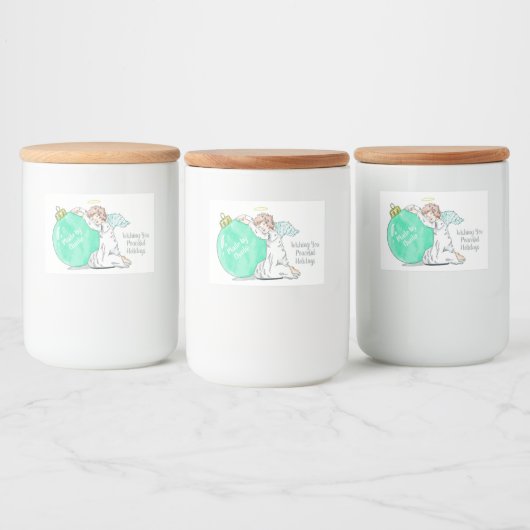 Kerst Engel aangepaste tekst voedsel labels Voedselcontainer Etiket (Flessen)