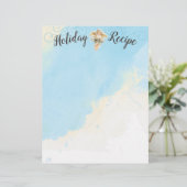 Kerst engel chef vakantie recept briefpapier (Staand voorkant)