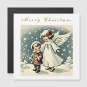 Kerst Engel en Kind Magnetische Kaart (Voorkant / Achterkant)