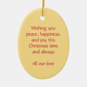 Kerst engel rust, geluk rood ornament (Voorkant)