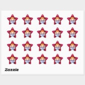 Kerst engel ster rode sticker (Vel)