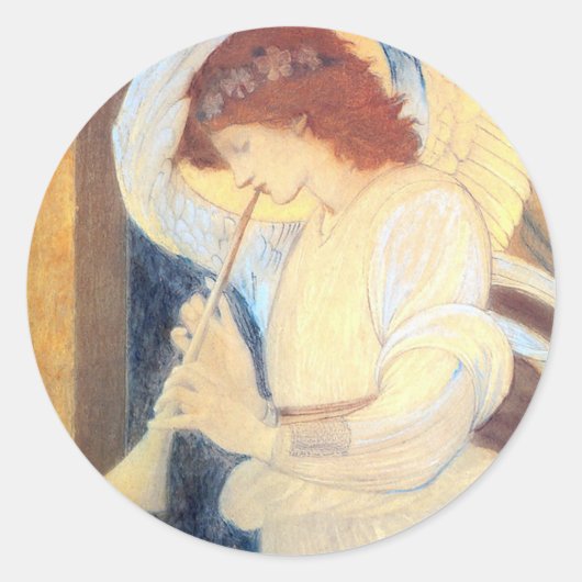 Kerst Engel Stickers Burne-Jones Goud Wit (Voorkant)