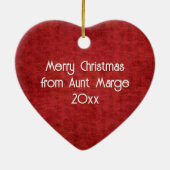 Kerst Engel van Vrede op rode getextureerde Chenil Keramisch Ornament (Achterkant)