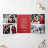 Kerst engel vrede op aarde Foto Kerstmis Drieluik Uitnodiging (Binnen)