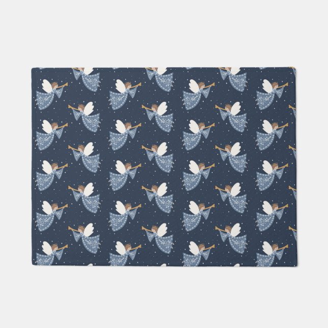 Kerst Engel Vrede op Aarde Vakantie Hartelijk Deurmat (Voorkant)