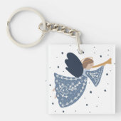 Kerst Engel Vrede op Aarde Vakantie Hartelijk Sleutelhanger (voorkant)