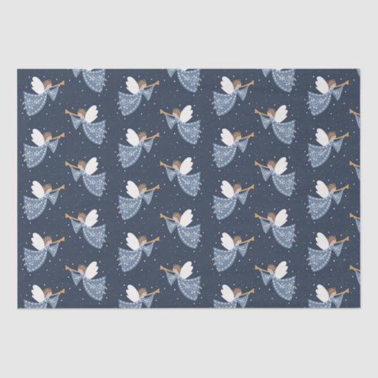 Kerst Engel Vrede op Aarde Vakantie Hartelijk Tissuepapier (Voorkant)