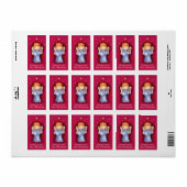 Kerst engel vrede rode sticker (Full Sheet)