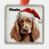 KERST ENGELS COCKER SPANIEL HOND METALEN ORNAMENT (Voorkant)