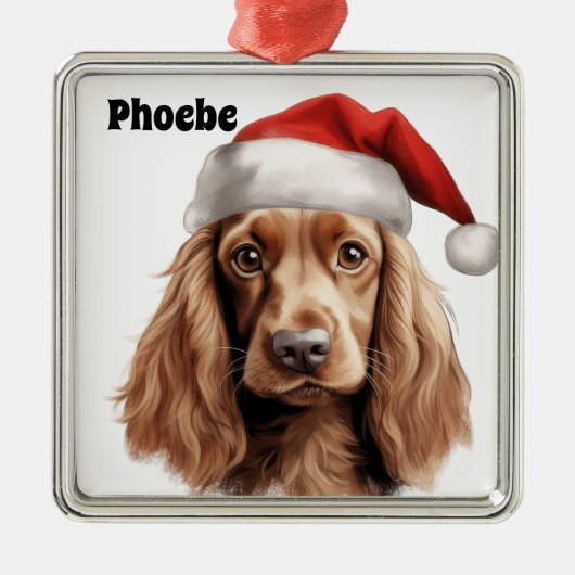 KERST ENGELS COCKER SPANIEL HOND METALEN ORNAMENT (Voorkant)
