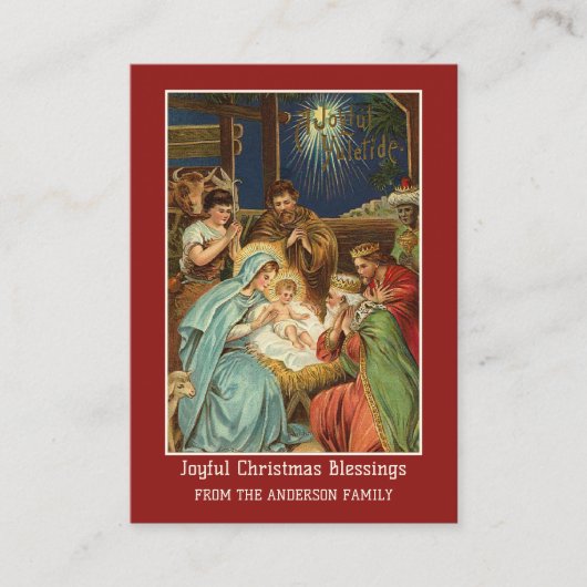Kerst Epiphany Geboorte Gepersonaliseerd Gebed Visitekaartje (Voorkant)