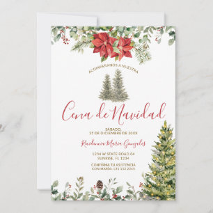 Kerst Eten Poinsettia Kerst Dinner Feest Kaart