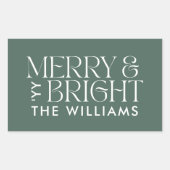 Kerst eucalyptus groen modern elegant eenvoudig rechthoekige sticker (Voorkant)