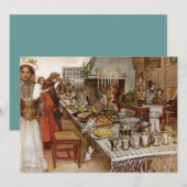 kerst Eve Julaftonen Feestdagenkaart (Voorkant / Achterkant)