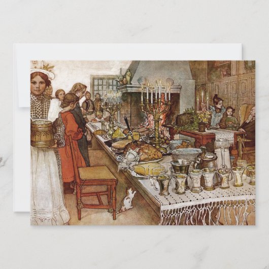 kerst Eve Julaftonen Feestdagenkaart (Voorkant)