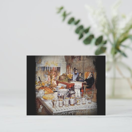 kerst Eve Julaftonen Feestdagenkaart (Staand voorkant)