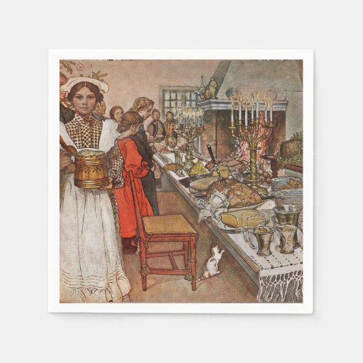 kerst Eve Julaftonen Servetten (Voorkant)