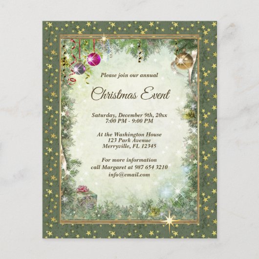 Kerst Event Flyer met jouw tekst  (Voorkant)