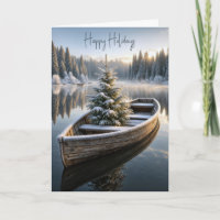 Kerst Evergroene Boom in Rustieke Roeiboot