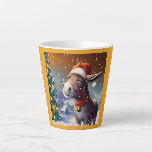 Kerst Ezel 1 Latte Mok (Voorkant)