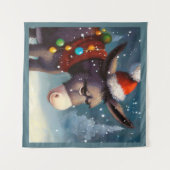 Kerst Ezel 2 Wandkleed (Voorkant (horizontaal))