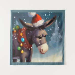 Kerst Ezel 2 Wandkleed