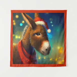 Kerst Ezel 3 Wandkleed