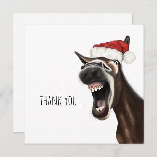 Kerst ezel, dank u platte briefkaarten (Voorkant / Achterkant)