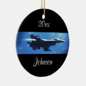  kerst F16 Falcon Fighter Jet Keramisch Ornament (Rechts)