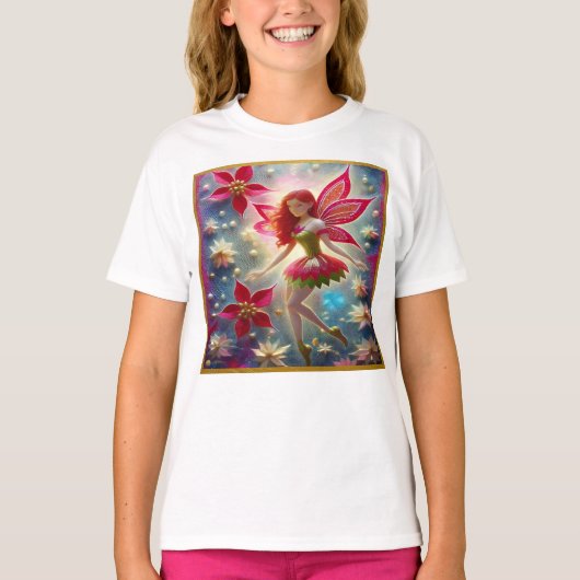 Kerst Fairy Collectie - Rood haar T-shirt (Voorkant)