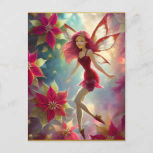 Kerst Fairy Collectie - Roos Rood Haar Briefkaart