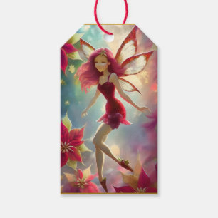 Kerst Fairy Collectie - Roos Rood Haar Cadeaulabel