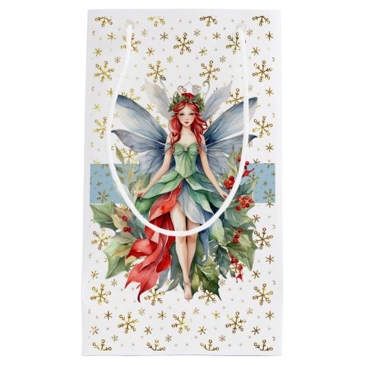 Kerst Fairy Kerstmis Gift Bag Klein Cadeauzakje (Voorkant)